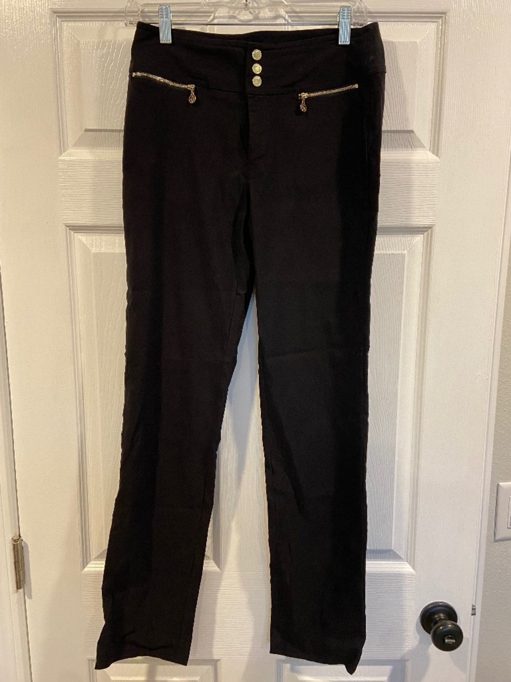 Anne Kline Skinny Stretch Tapered Leg Embelished Dress Pants Sz4